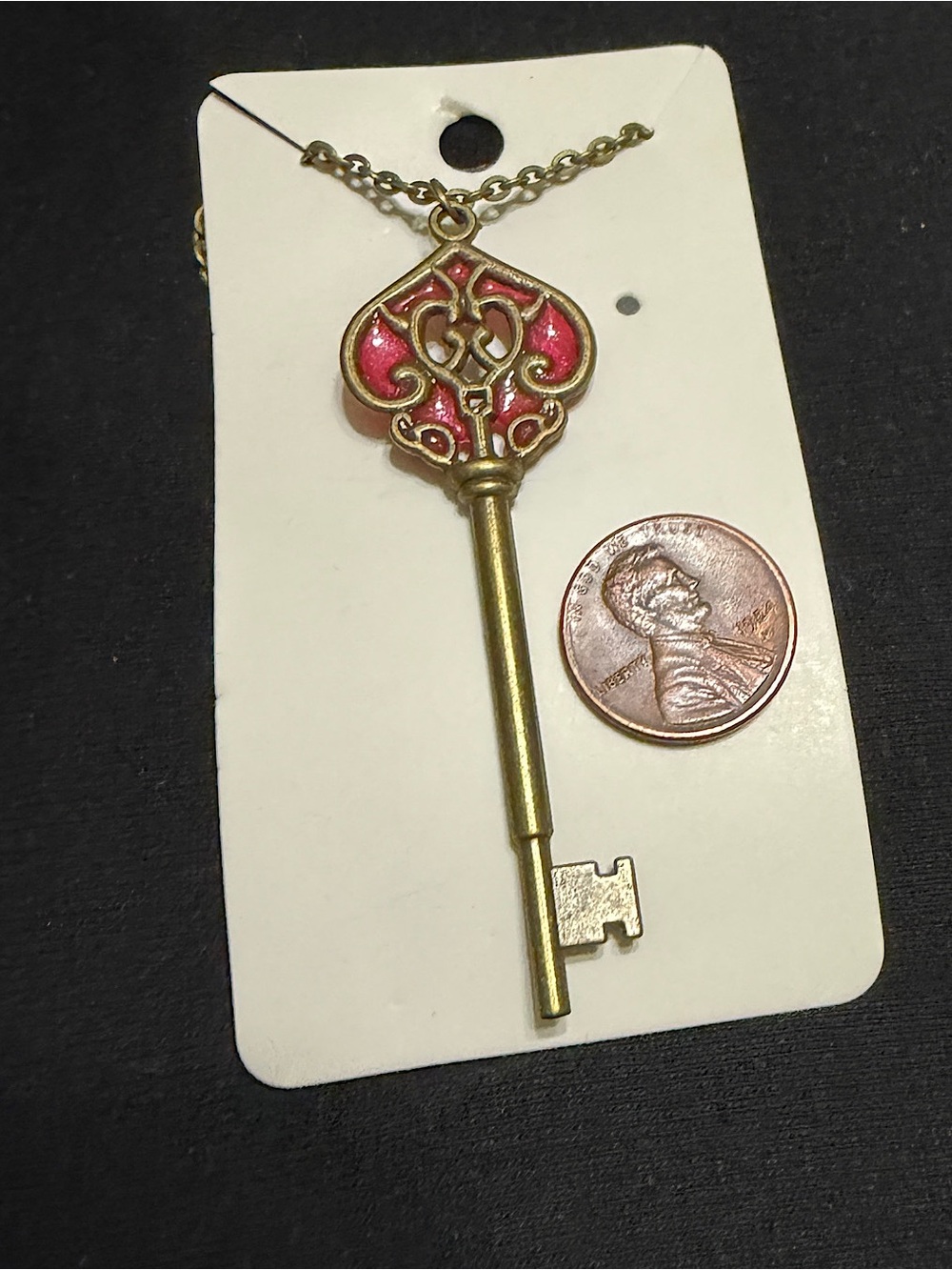 Antique-Style Key Pendant Necklace - Picture 3 of 3